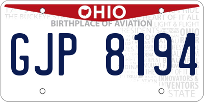OH license plate GJP8194