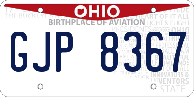 OH license plate GJP8367