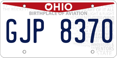 OH license plate GJP8370