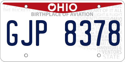 OH license plate GJP8378