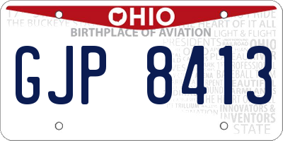 OH license plate GJP8413