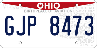 OH license plate GJP8473