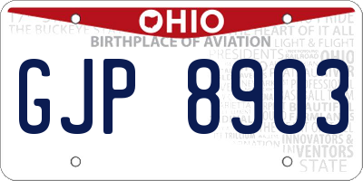 OH license plate GJP8903