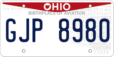OH license plate GJP8980