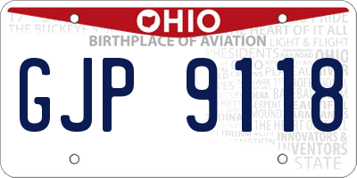 OH license plate GJP9118