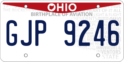 OH license plate GJP9246