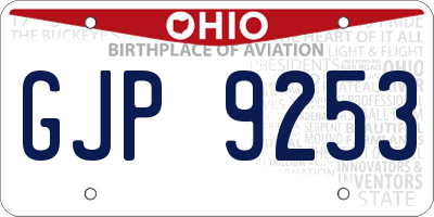 OH license plate GJP9253