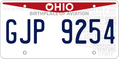 OH license plate GJP9254