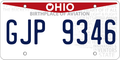 OH license plate GJP9346