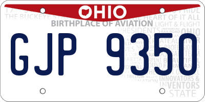 OH license plate GJP9350