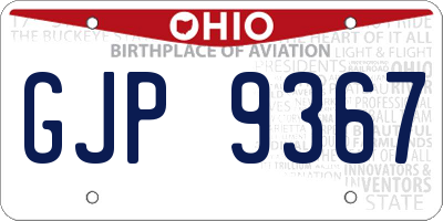 OH license plate GJP9367