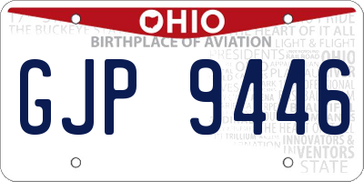 OH license plate GJP9446