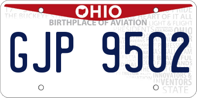 OH license plate GJP9502