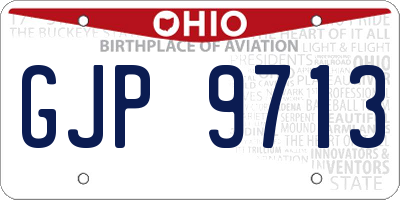 OH license plate GJP9713