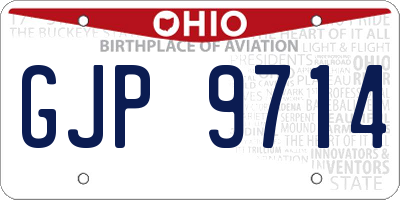 OH license plate GJP9714