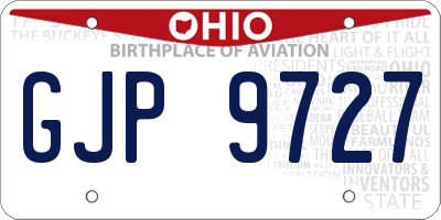OH license plate GJP9727