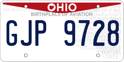 OH license plate GJP9728
