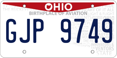 OH license plate GJP9749
