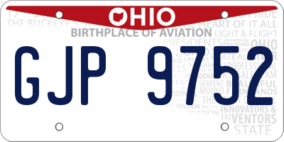 OH license plate GJP9752