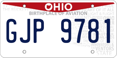 OH license plate GJP9781