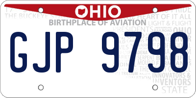 OH license plate GJP9798