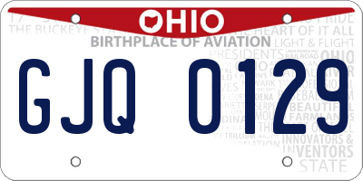 OH license plate GJQ0129