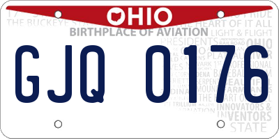 OH license plate GJQ0176