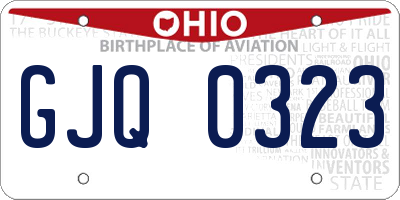OH license plate GJQ0323