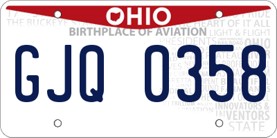 OH license plate GJQ0358