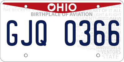 OH license plate GJQ0366