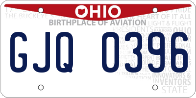 OH license plate GJQ0396