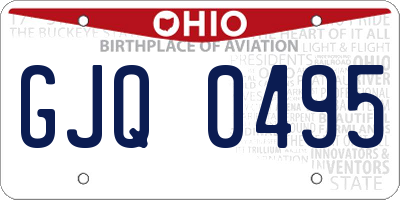 OH license plate GJQ0495