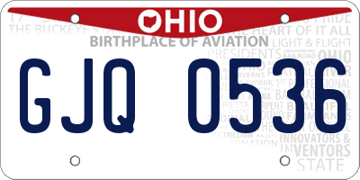 OH license plate GJQ0536