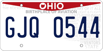OH license plate GJQ0544