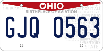 OH license plate GJQ0563