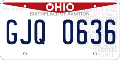 OH license plate GJQ0636