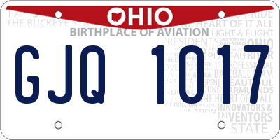 OH license plate GJQ1017