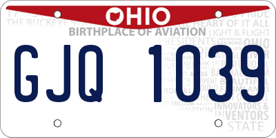 OH license plate GJQ1039