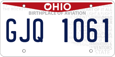 OH license plate GJQ1061