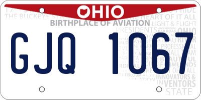 OH license plate GJQ1067