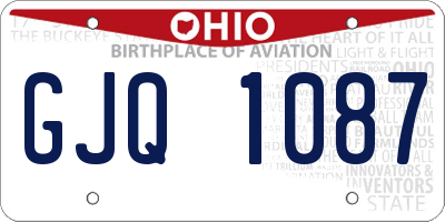 OH license plate GJQ1087