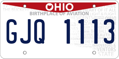 OH license plate GJQ1113