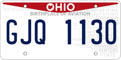 OH license plate GJQ1130