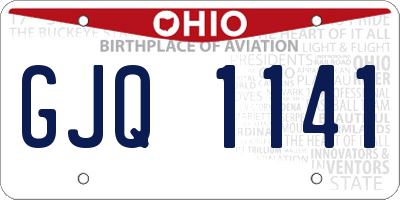 OH license plate GJQ1141