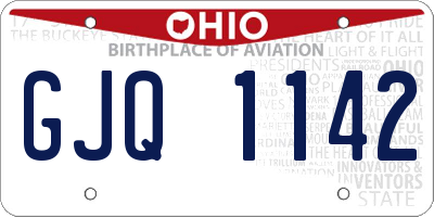 OH license plate GJQ1142