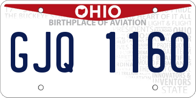 OH license plate GJQ1160