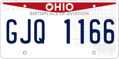 OH license plate GJQ1166