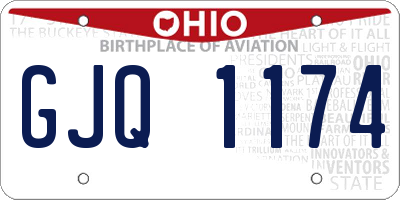 OH license plate GJQ1174