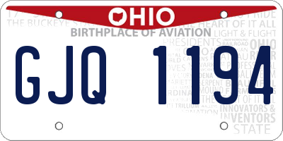 OH license plate GJQ1194