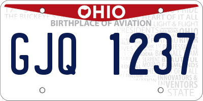OH license plate GJQ1237